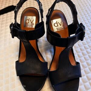 Dolce Vita dv Black Leather Strappy Sandals Women’s Size 6.5 Ankle Strap Open To